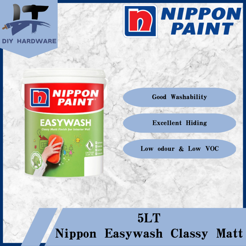 5 Liter Nippon Vinilex Easywash For Interior Wall Paint Shopee Malaysia