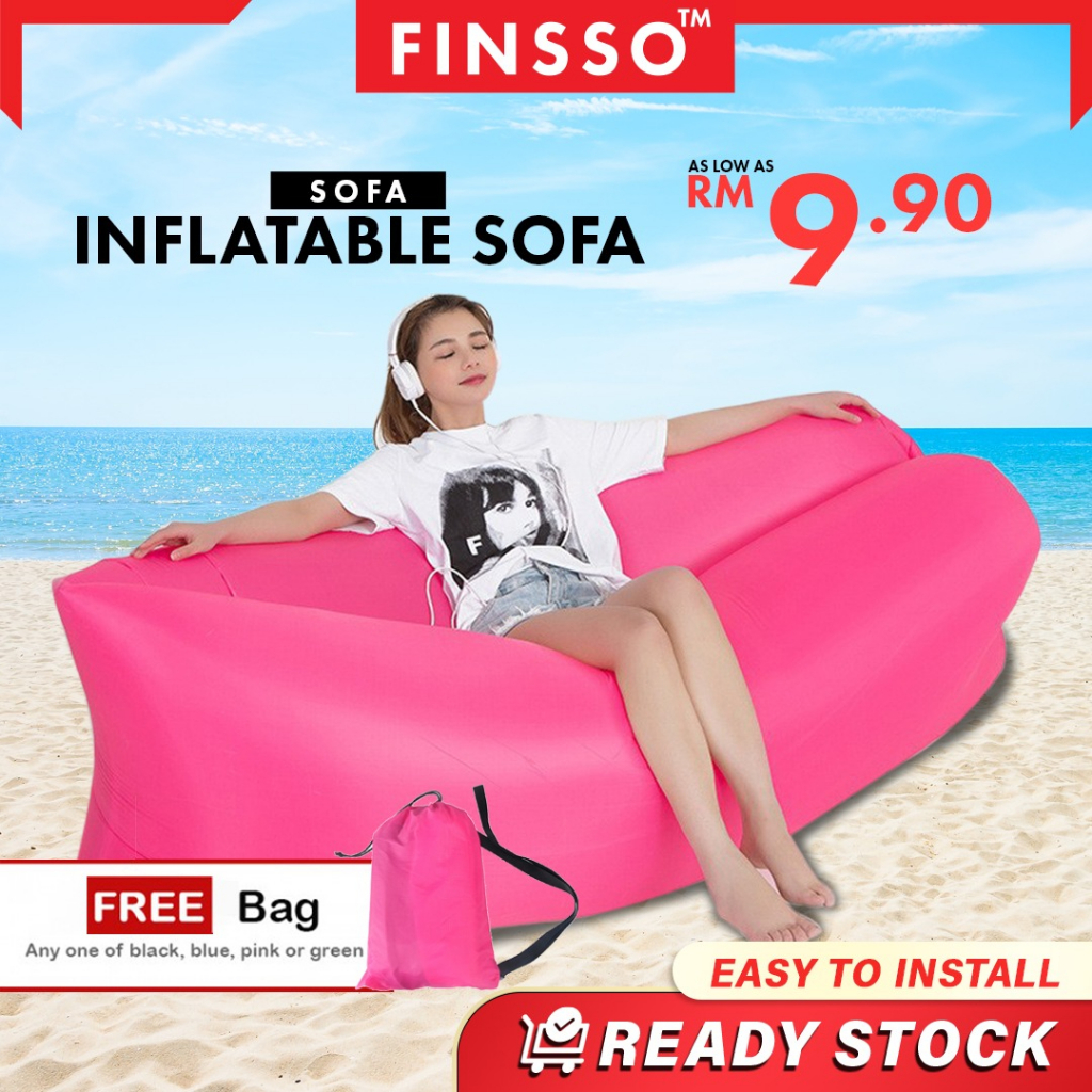 FINSSO Inflatable Sofa Wind Picnic Camping Air Sofa Lounge Bed