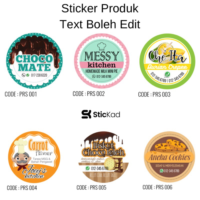 (85PCS) STICKER PRODUK LABEL READY DESIGN FREE EDIT WORDING (PRS 001 ...