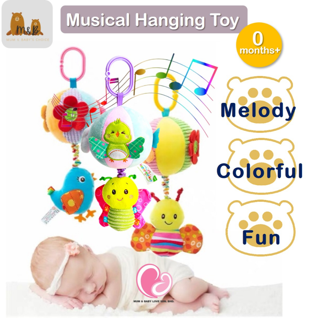 M&B Musical Pull String Baby Toys, Pull for Melody Hanging Toys for
