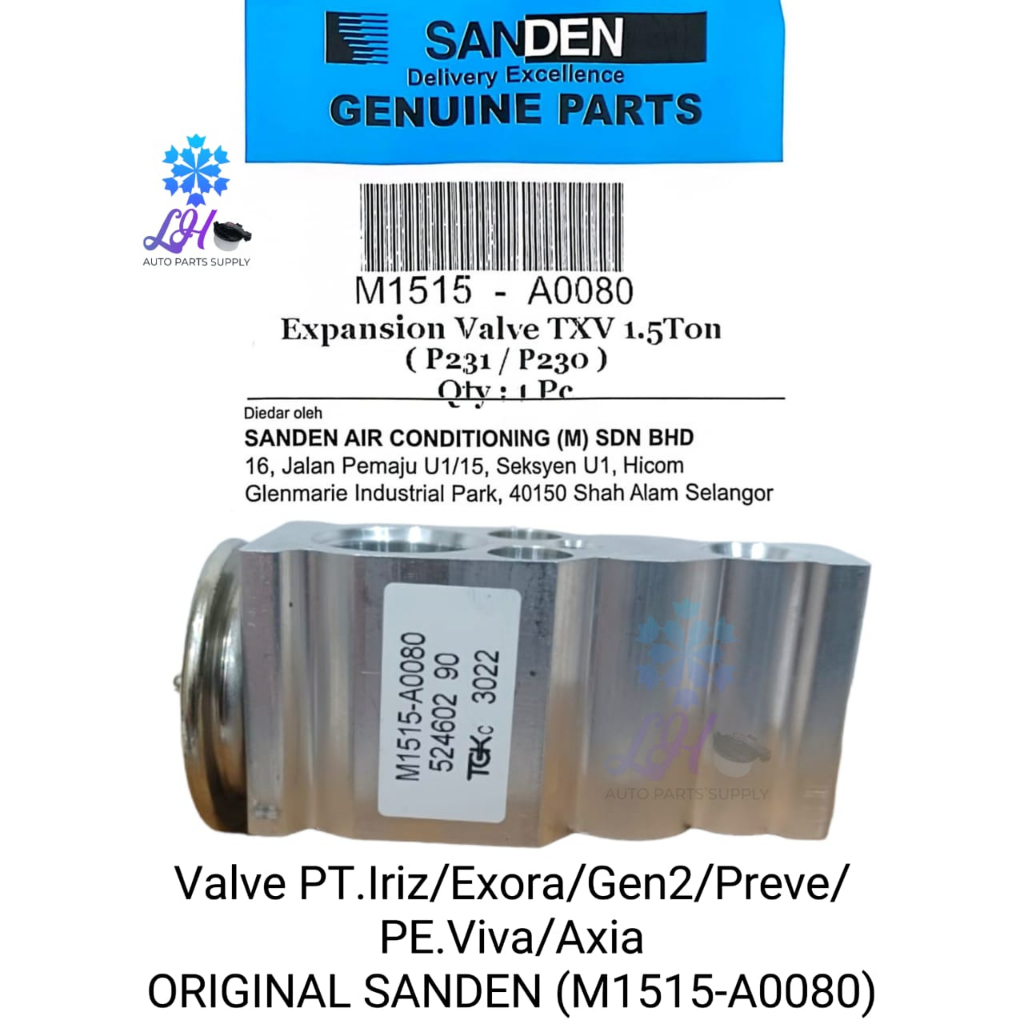 ORIGINAL SANDEN (M1515A0080) Expansion Valve Proton Iriz / Exora