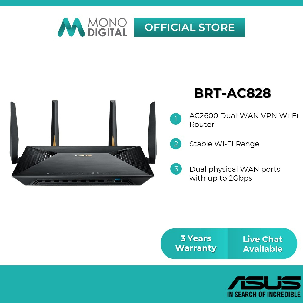 ASUS BRTAC828 AC2600 DualWAN VPN WiFi Router Shopee Malaysia