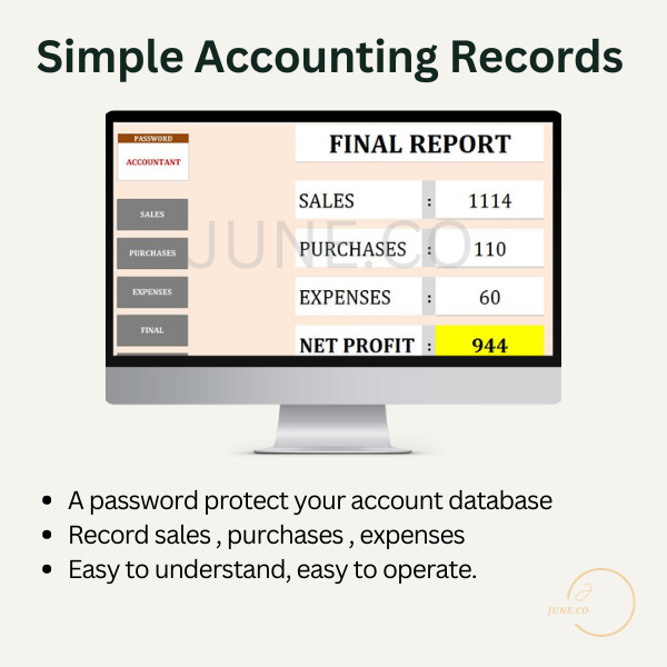 SIMPLE ACCOUNTING RECORDS SALES PURCHASES EXPENSES RECORD REKOD