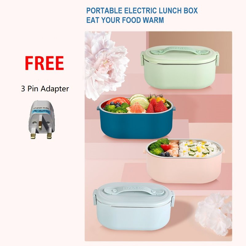 2L USB Electric Heated Lunch Box - Stainless Steel Food Warmer