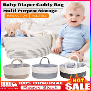 Diaper Caddy Organizer Baby Nursery Storage Basket with Zipper Lid