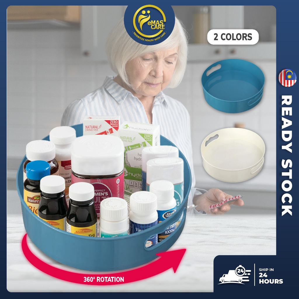 360 Degree Rotation Storage Tray Kitchen Storage Box Large Space For ...
