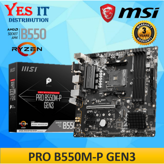 MSI PRO B550M-P GEN3 AM4 mATX Motherboard