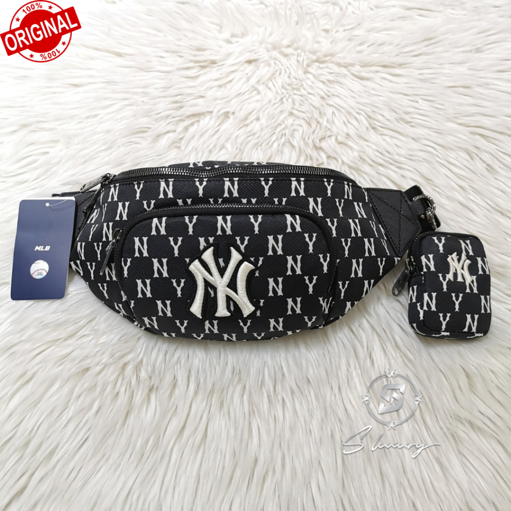 MLB Monogram Jacquard New York Yankees Hip Sack NY Logo Waist Bag