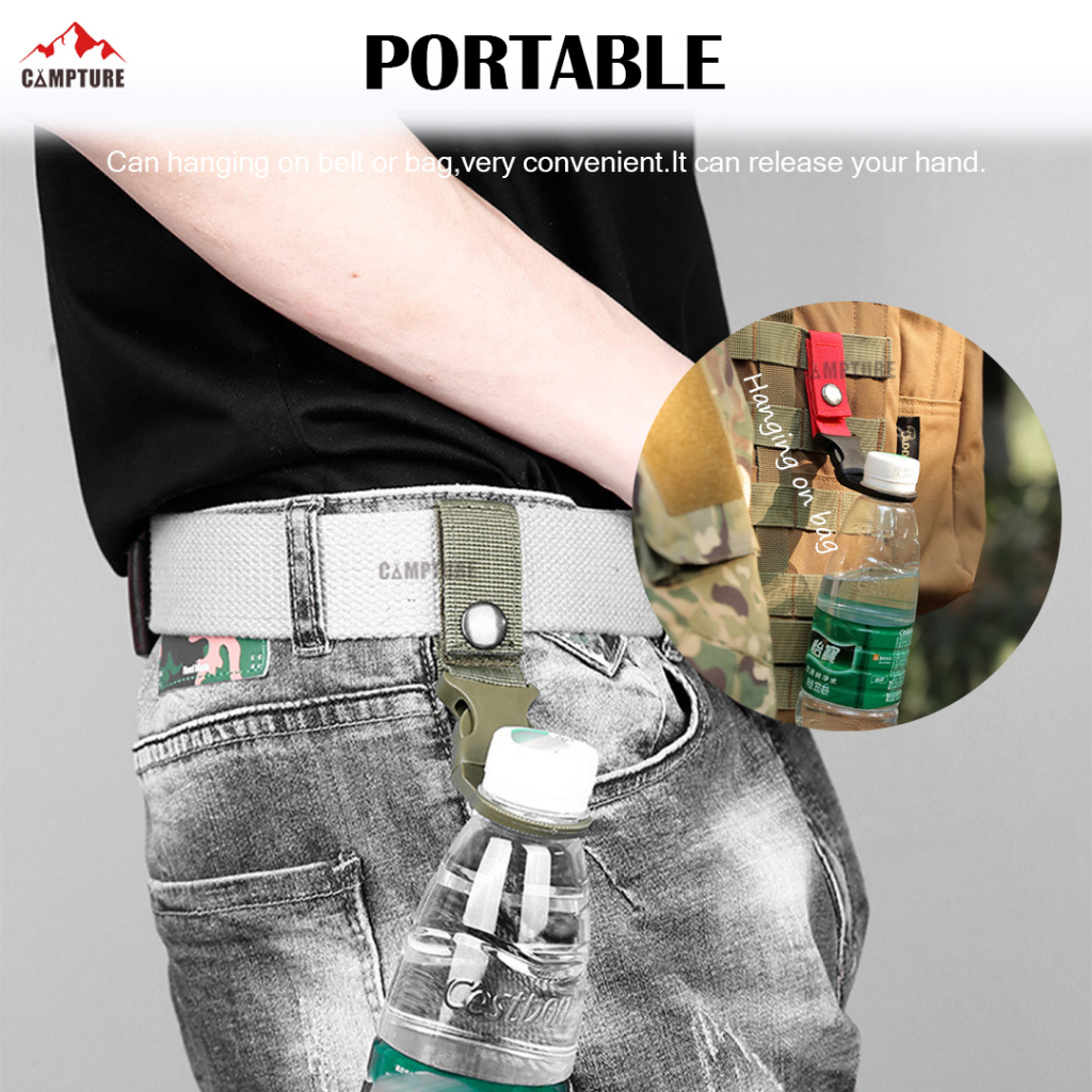 Portable Mineral Water Bottle Holder Buckle Belt Outdoor Camping Accessories Ring Holder Buckle Strap Clip Shopee Malaysia