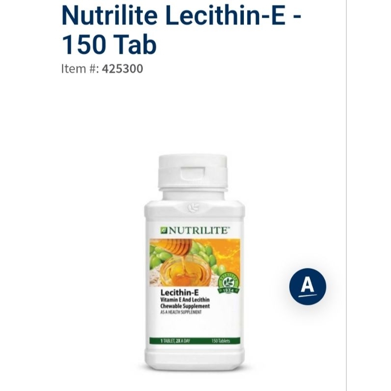 Nutrilite Lecithin E (Amway) 150 tablet Shopee Malaysia