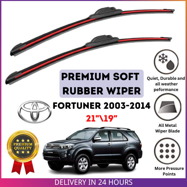 Toyota Fortuner 2003 2014 PREMIUM SOFT RUBBER WIPER BLADE (2PCS/SET