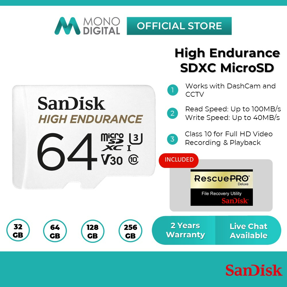  SanDisk 256GB High Endurance Video microSDXC Card with