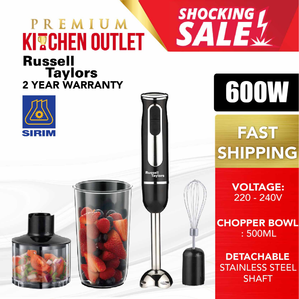 Russell Taylors 600W Multifunctional Hand Blender Food Processor HB-6 ...