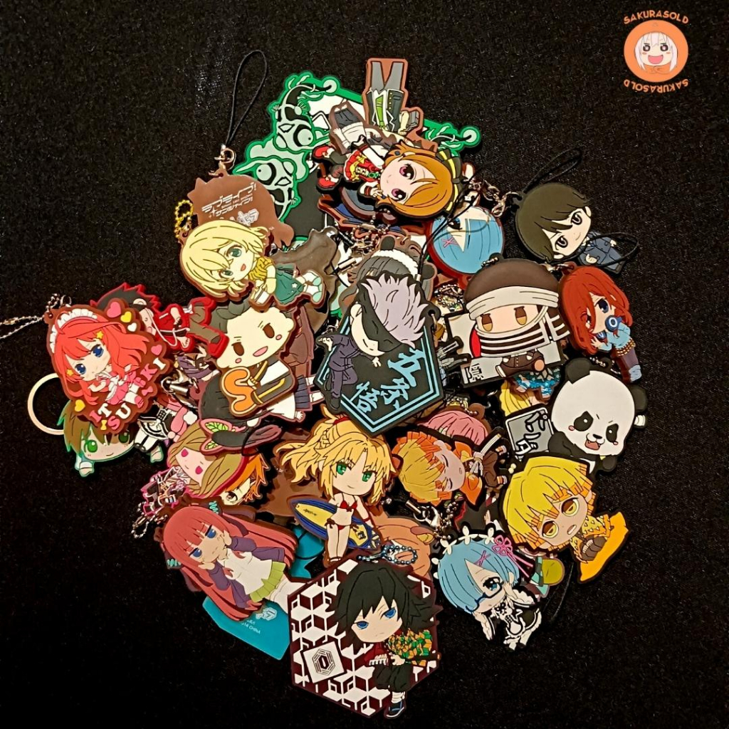 (sakurasold) anime rubber keychain demon slayer rezero kaguyasama
