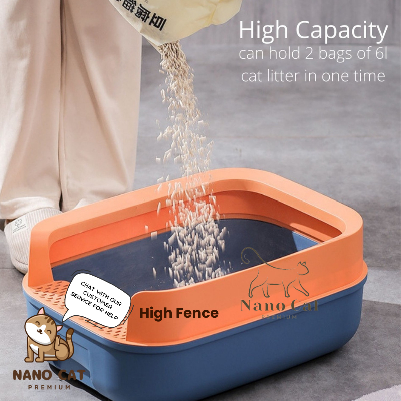 High Fence Antispill Cat Litter Box / Cat Toilet / Modern Colorful