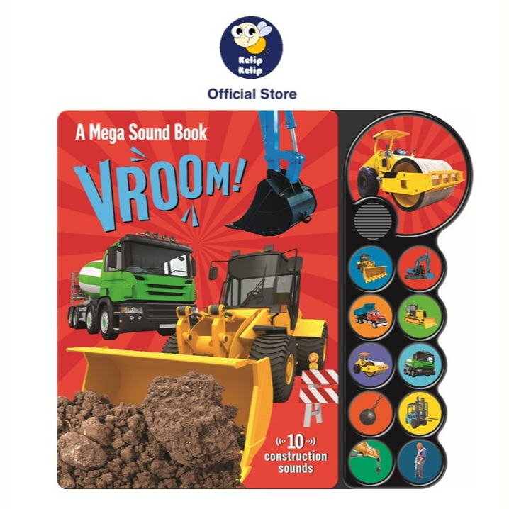 Vroom Construction Vehicles Sound Book For Kids with 10 Button Exciting  Sounds & Interesting Facts