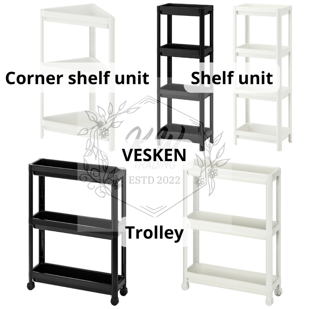 VESKEN Shelf unit, black, 37x23x101 cm - IKEA