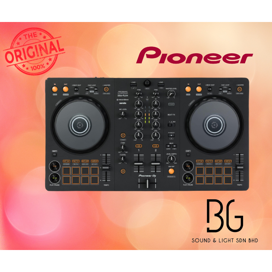 Pioneer DJ DDJ-FLX4 2-deck Rekordbox and Serato DJ Controller