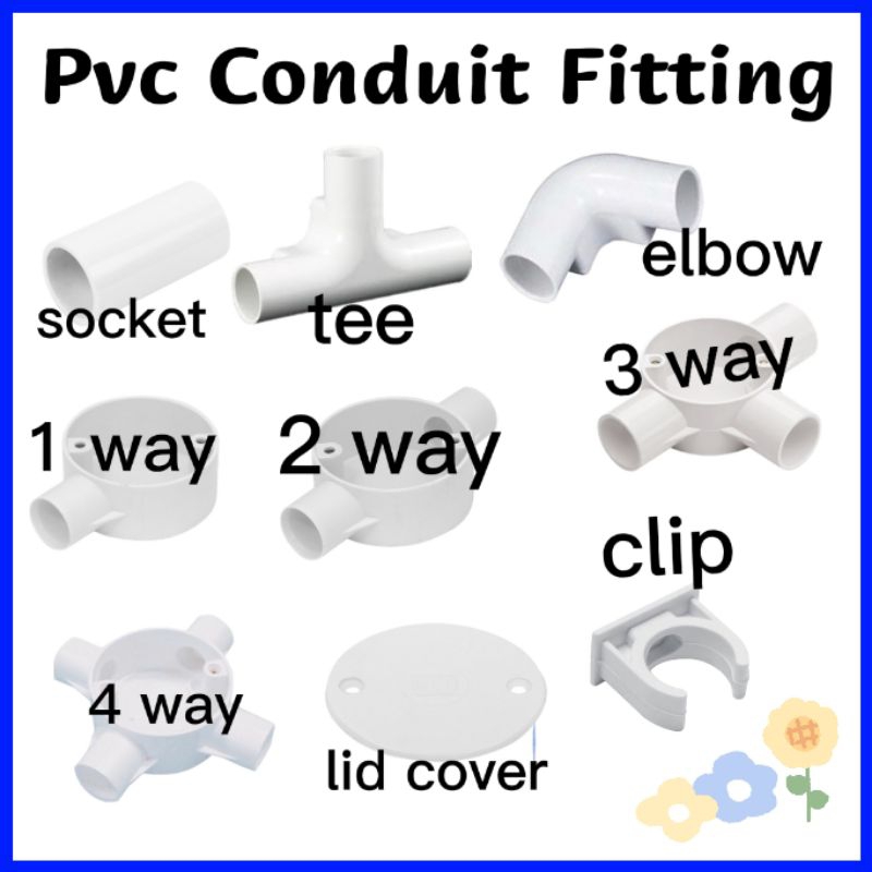 Ready Stock Pvc Conduit Fitting 20MM 3/4” 25MM 1” Pvc Fitting Conduit ...