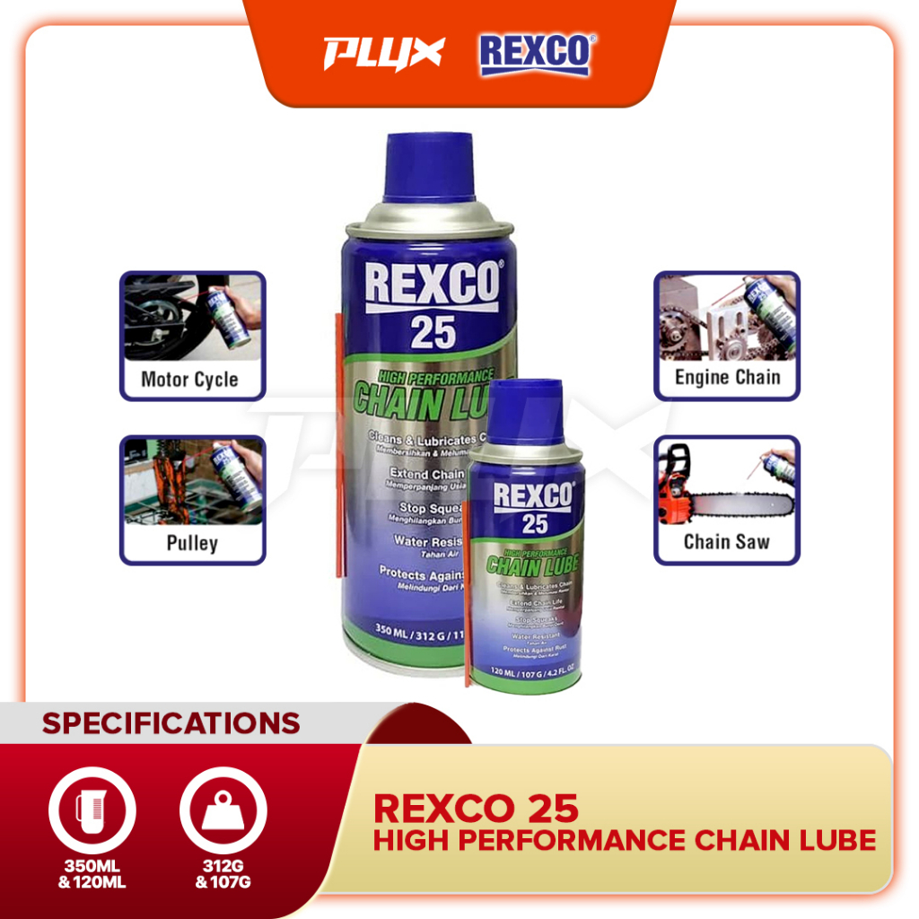 REXCO 25 Chain Lube Lubricant Pelumas Rantai 120ML / 350ML | Shopee ...