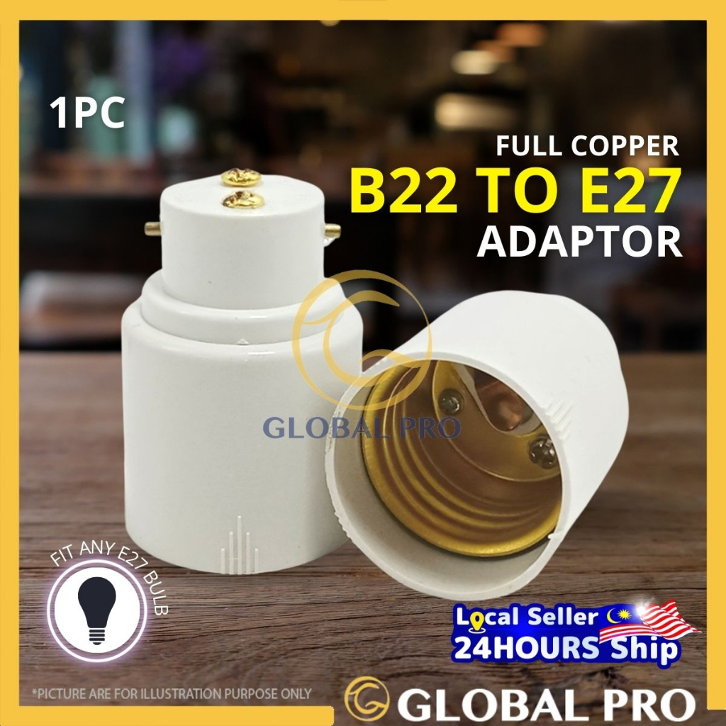 B22 TO E27 Converter Adaptor Full Copper B22 to ES Socket Lamp Holder