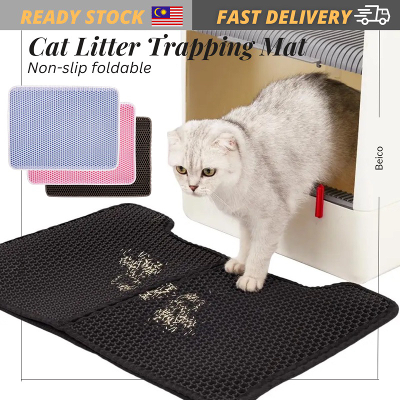 Pet Cat Litter Mat Double Layer Design Waterproof Urine Non-slip ...