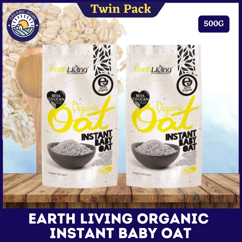 (TWIN PACK) Earth Living Organic Instant Big Rye Oat/ Instant Baby Oat/  Regular Rolled Oat 即食有机黑燕麦/ 即食有机燕麦片/ 有机燕麦片