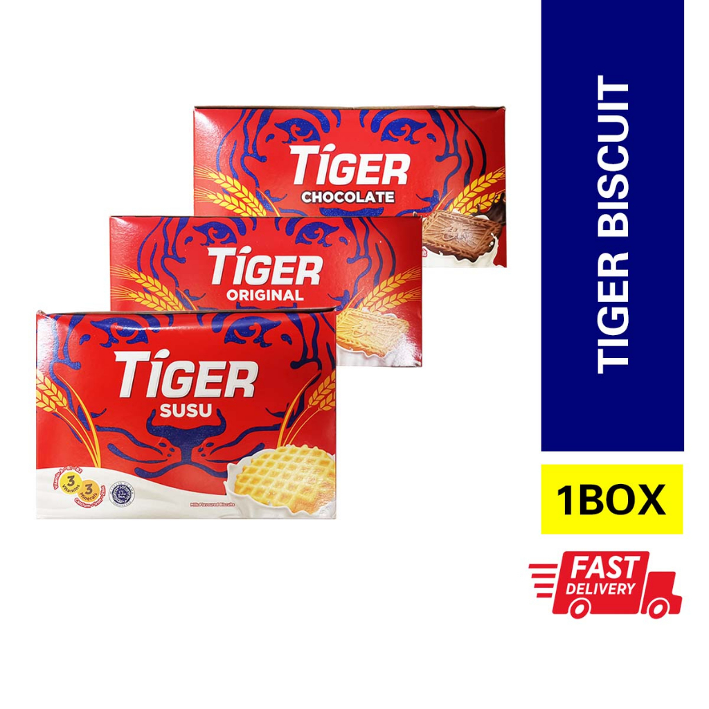 [12'S] Halal Biscuit Tiger [Original/Chocolate/Milk] Biskut Harimau