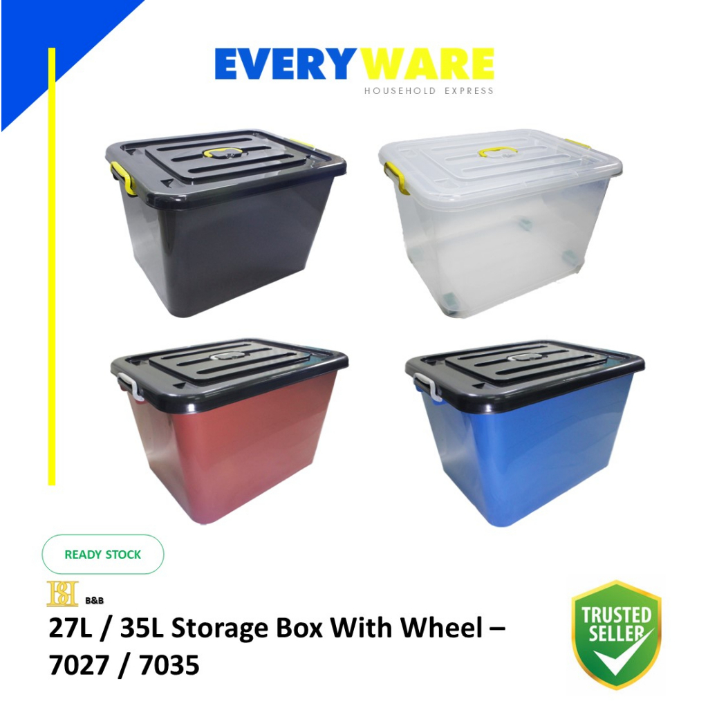 27L / 35L Storage Box With Wheel 7027 / 7035 Shopee Malaysia