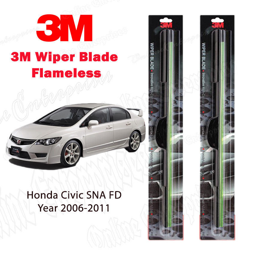 3M Wiper Honda Civic Blades Frameless UV Resistant Rubber Honda Civic