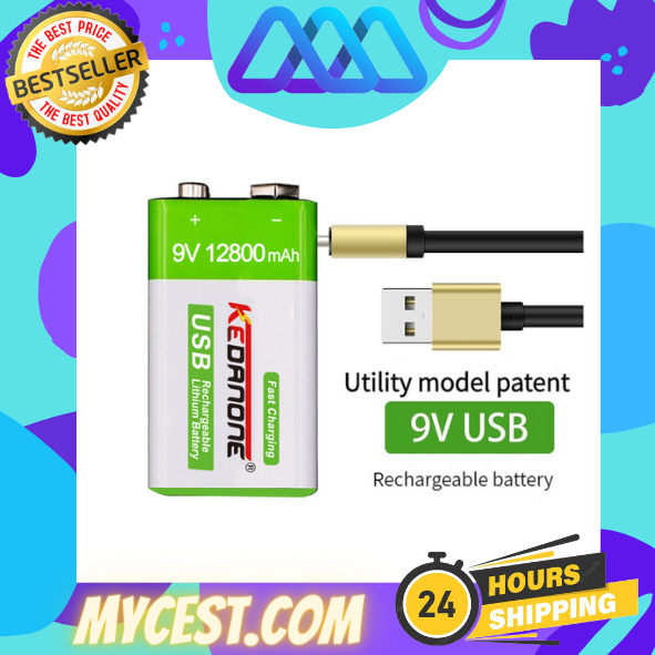 9V Li-ion RECHARGEABLE BATTERY | 9v GP Supercell Heavy duty | Shopee ...