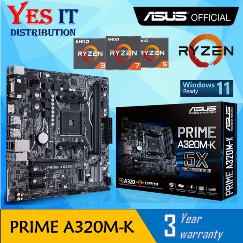 ASUS AM4 Motherboard PRIME A320M-K M.2 hdmi sata 6Gb/s usb 3.0 M-ATX ddr4