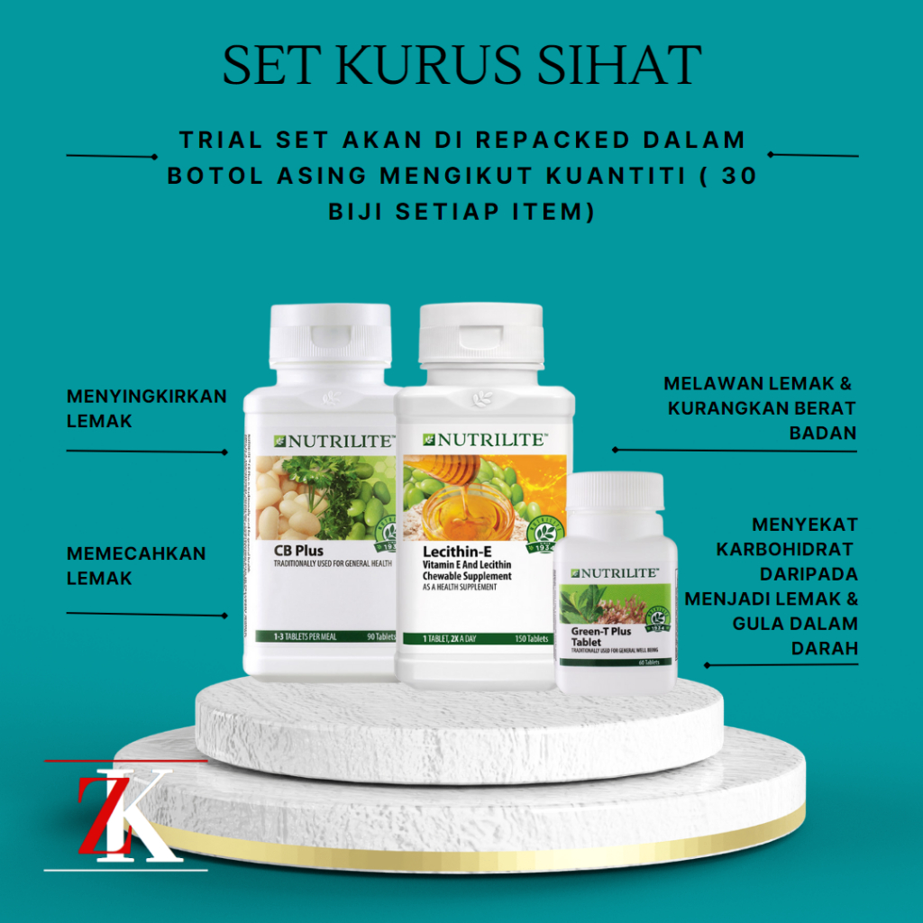 Amway Nutrilite Set Kurus Trial Pack (LecithinE 30's + Green T Plus 30