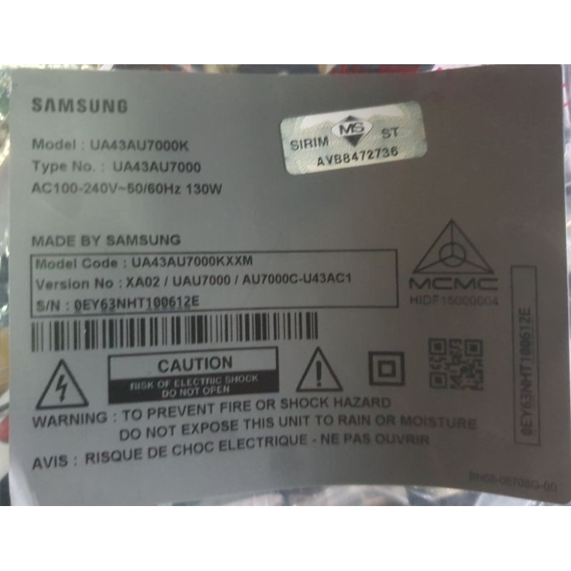 Tv Spare parts UA43AU7000K Shopee Malaysia