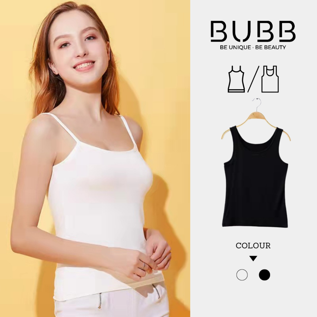 Innerwear Camisole Soft Black White Singlet Women Sleep Top Seluar ...