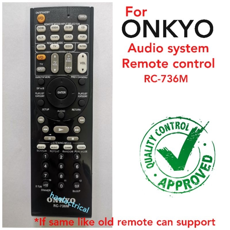 ONKYO AUDIO SYSTEM REMOTE CONTROL RC-736M | Shopee Malaysia