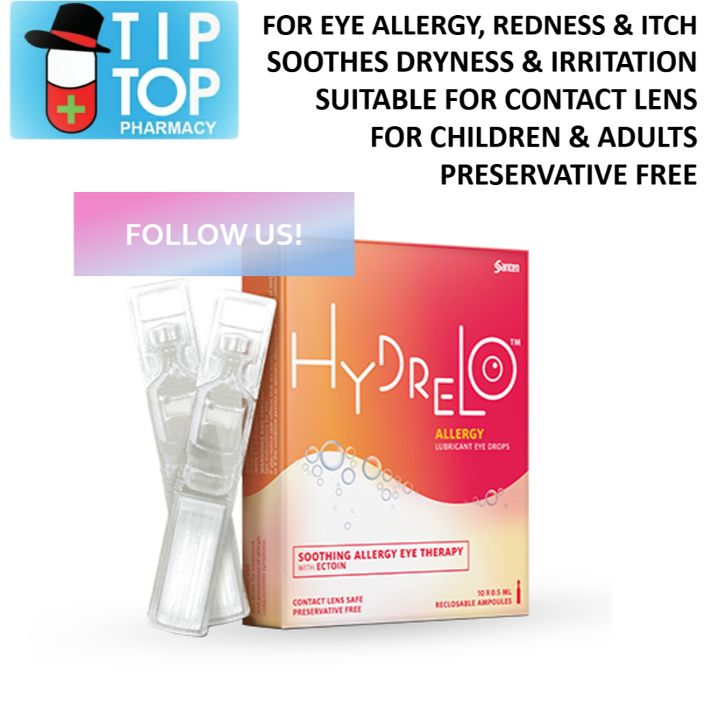 Hydrelo Allergy Lubricant Eye Drops 10 x 0.5ml ampoules (contact lens