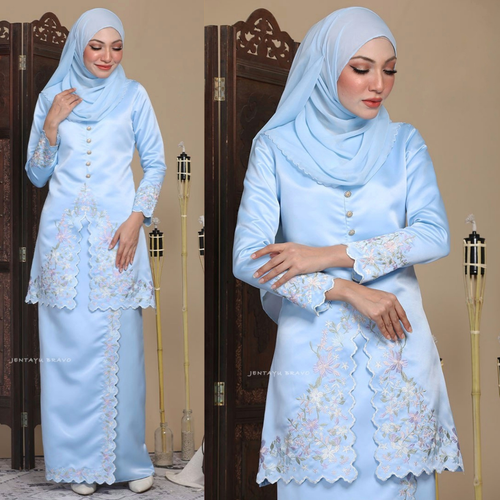 Baju Kebaya Moden Sulam Tunang Raya 2023 Akad Nikah Yasmen Suzanne