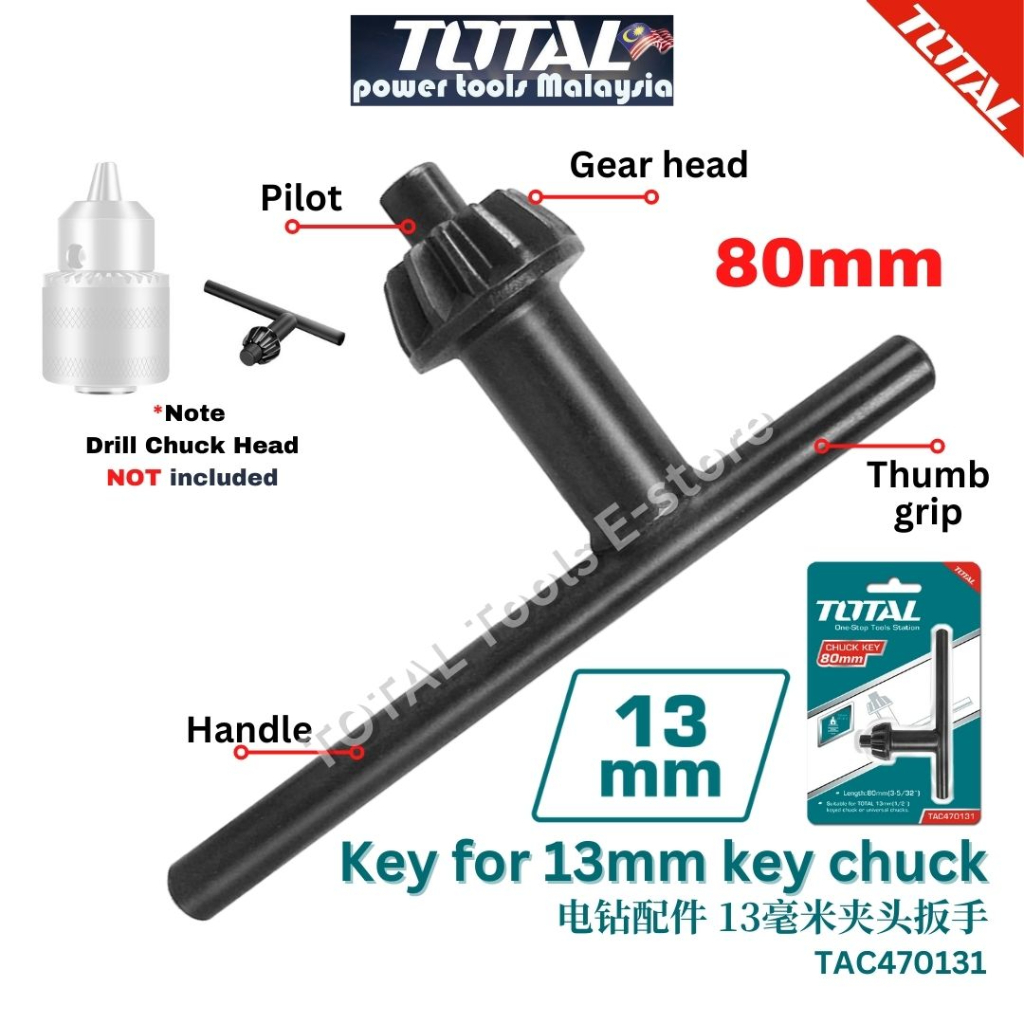 TOTAL Chuck key only for 13mm Drill Chuck Head 电钻配件 13毫米夹头扳手 ...
