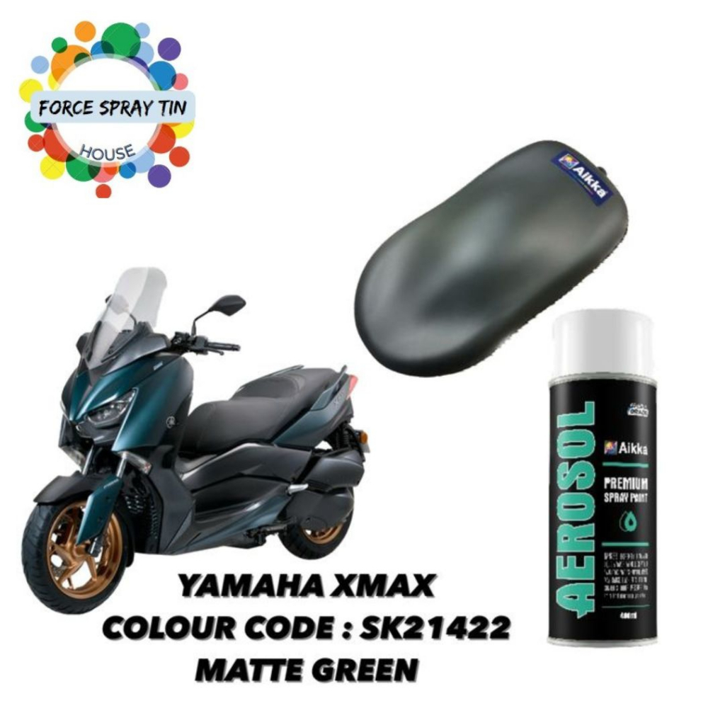 SPRAY TIN AEROSOL AIKKA SK21422 MATTE GREEN YAMAHA XMAX 2K MOTOR PAINT