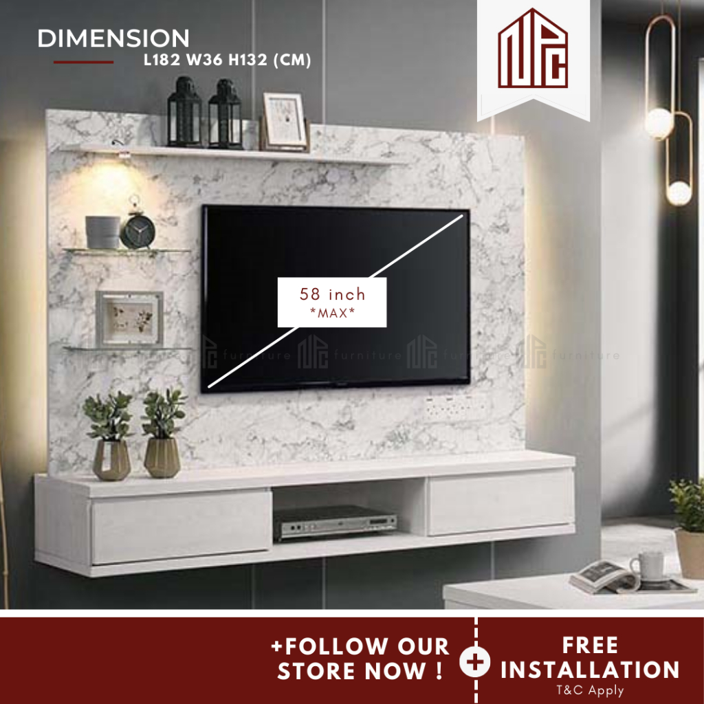 NPC FREE INSTALLATION 6 FT Hanging TV With Led / Wall Mounted