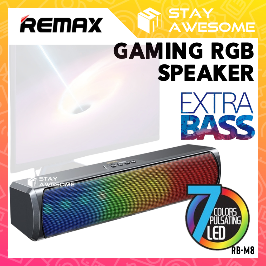 REMAX Portable Wireless Speaker PC With RGB LED Light Bluetooth Spiker ...