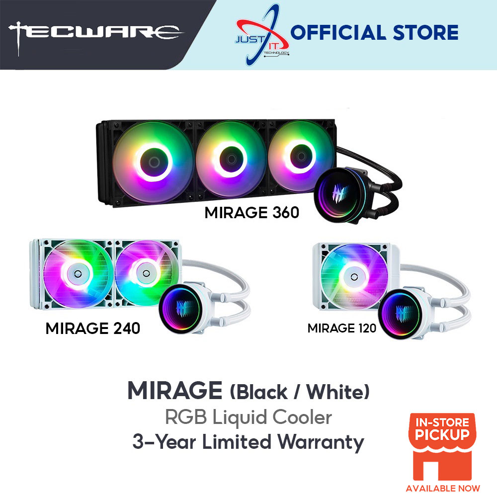 TECWARE Mirage ( 120 / 240 / 360 ) ARGB AIO Cooler BLACK / WHITE
