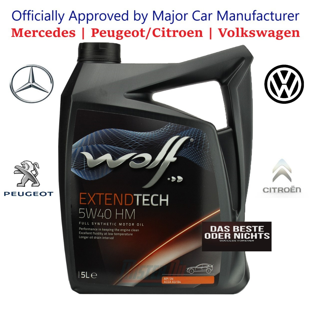 WOLF 5W40 Fully Synthetic Engine Oil (5L) Made in Belgium - With ...