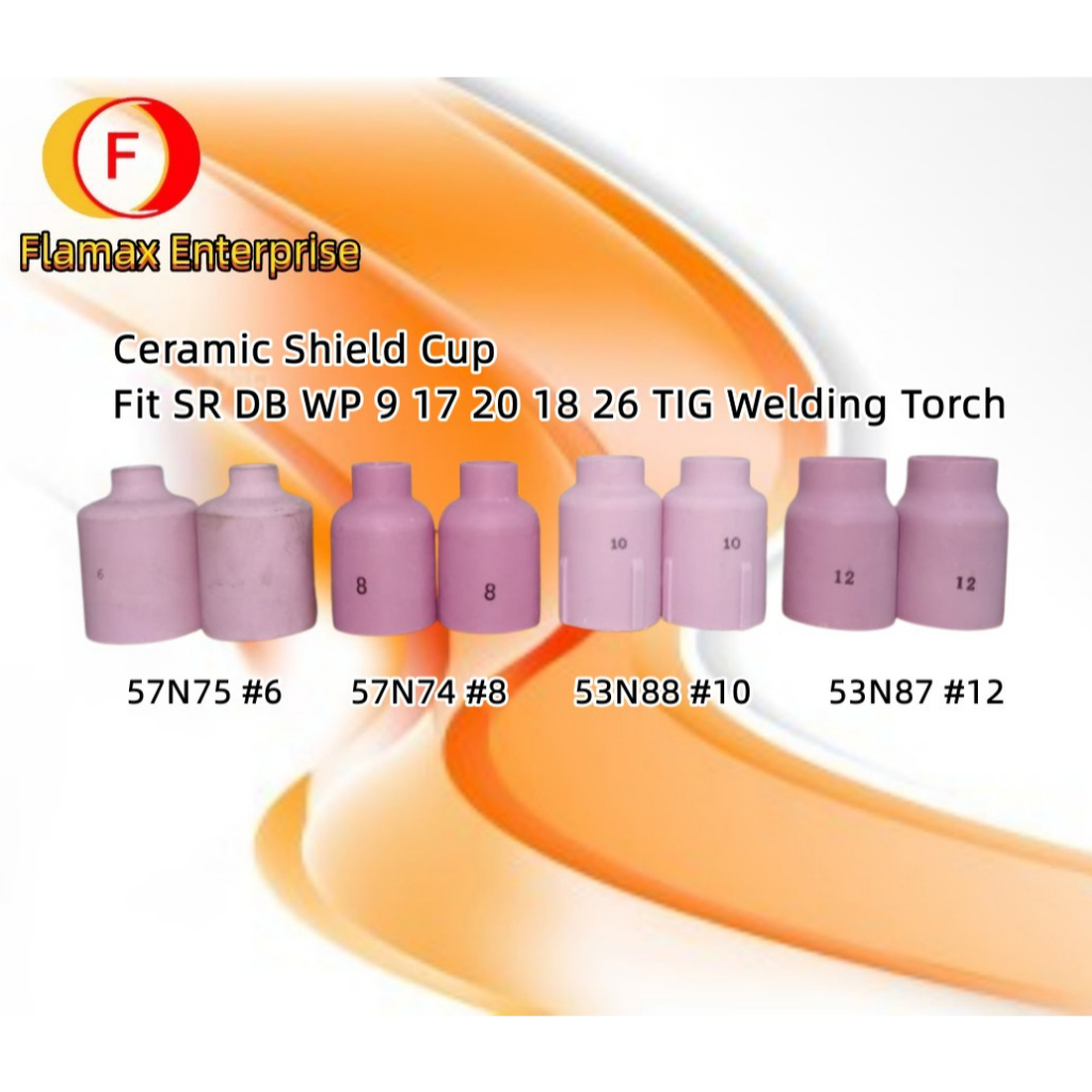 TIG Alumina Nozzle Ceramic Shield Cup 57N75 #6, 57N74 #8, 53N88 #10 ...