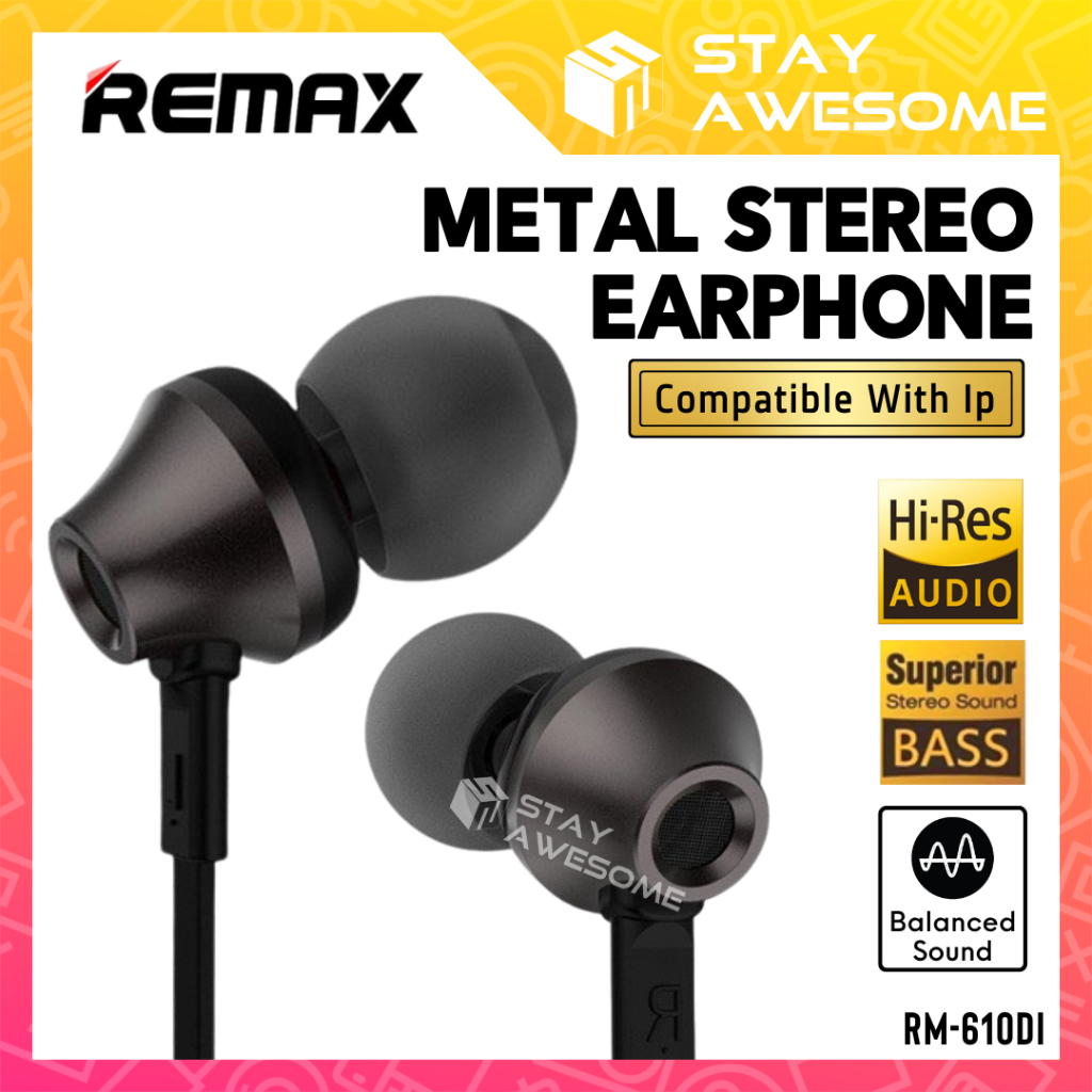 REMAX Wired Earphone Super Bass With Volume Control For Gaming Original ...