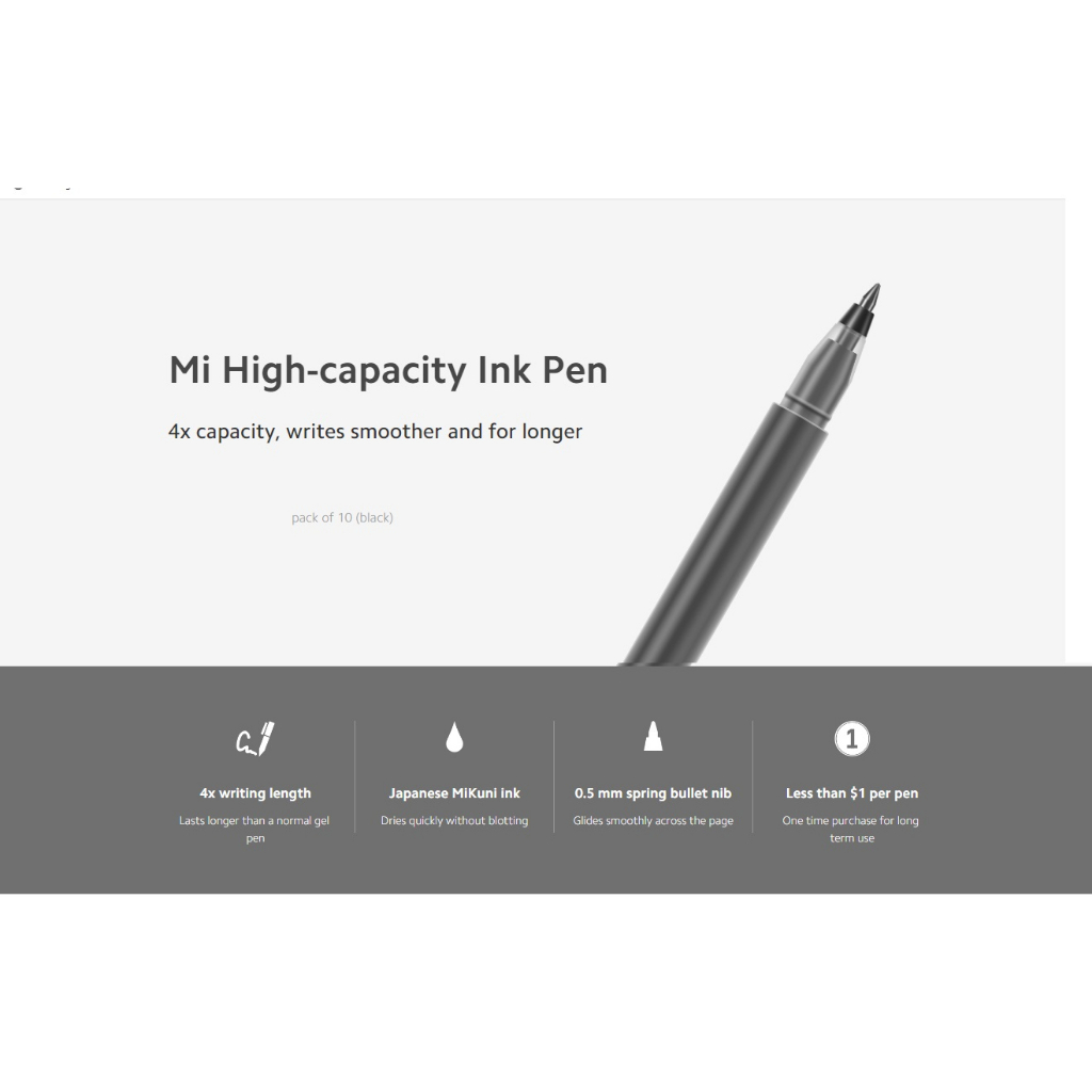 Mi Highcapacity Ink Pen (10 Pack) (BHR4603GL) Shopee Malaysia
