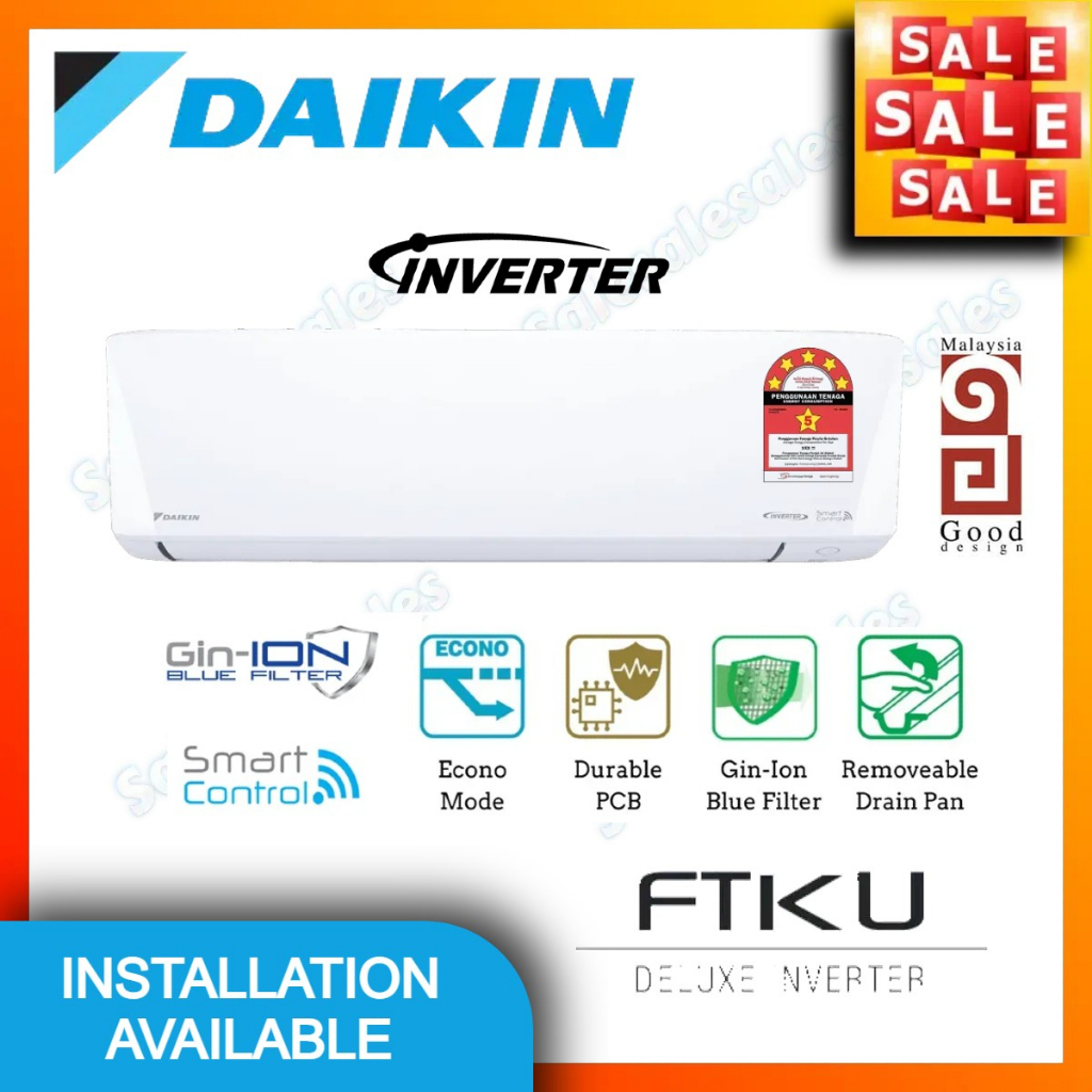 DAIKIN 5-STAR DELUXE INVERTER WIFI 1HP / 1.5HP / 2HP / 2.5HP / 3HP Air ...