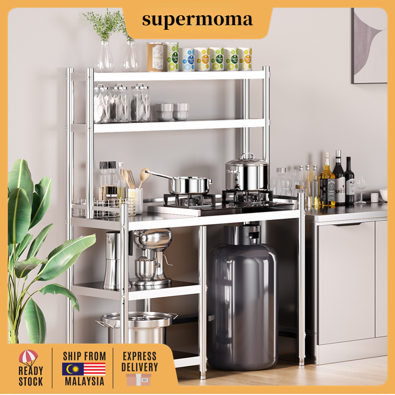Stainless Steel Gas Stove Rack Cooking Table Rack With Storage Rack Rak ...