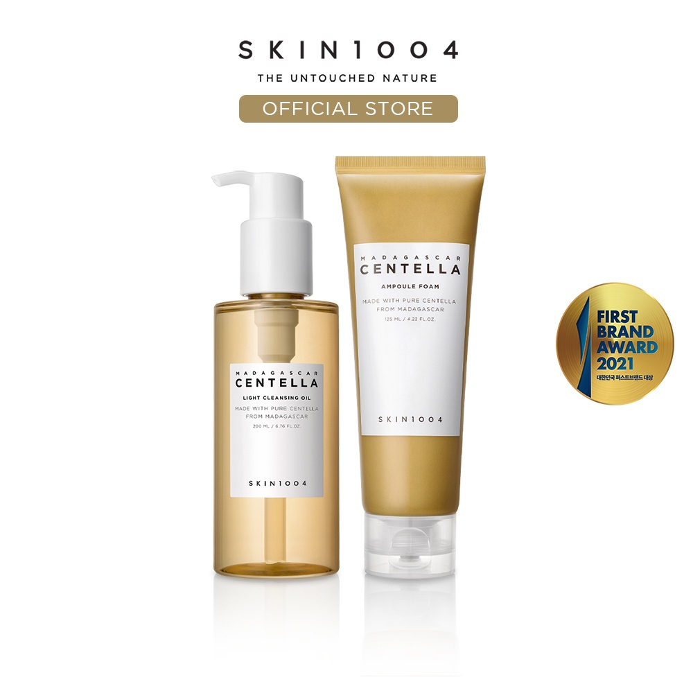 SKIN1004 Centella Duo Cleanser Set Light Cleansing Oil (200ml) + Ampoule Foam (125ml) Shopee